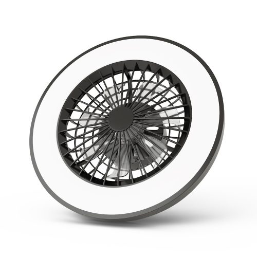 WANDA mennyezeti lámpa ventilátorral távirányítóval fekete 2x24W+15W