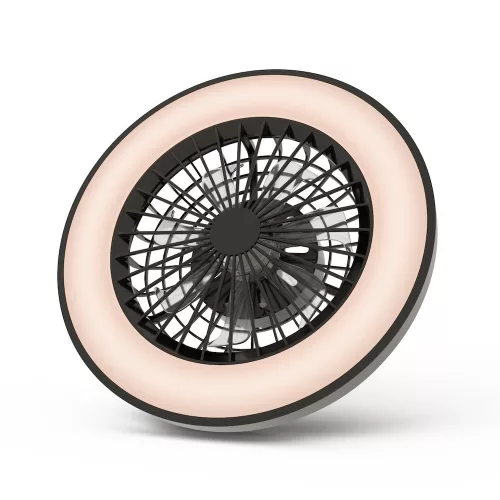 WANDA mennyezeti lámpa ventilátorral távirányítóval fekete 2x24W+15W