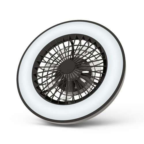 WANDA mennyezeti lámpa ventilátorral távirányítóval fekete 2x24W+15W
