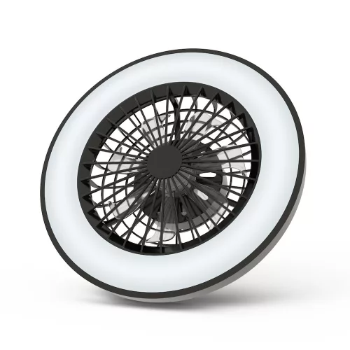 WANDA mennyezeti lámpa ventilátorral távirányítóval fekete 2x24W+15W