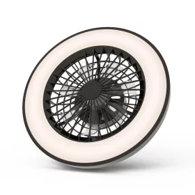   WHITNEY mennyezeti lámpa ventilátorral távirányítóval fekete 2x24W+15W