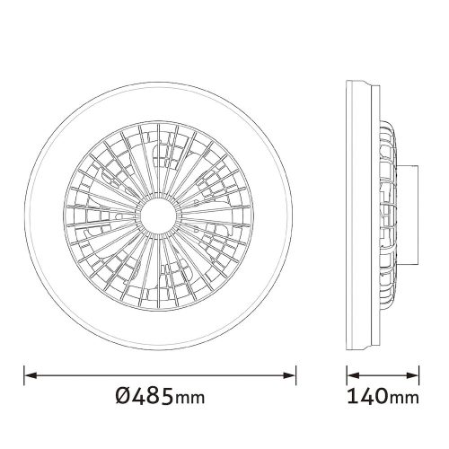 WHITNEY mennyezeti lámpa ventilátorral távirányítóval fekete 2x24W+15W
