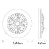 WHITNEY mennyezeti lámpa ventilátorral távirányítóval ezüst 2x24W+15W