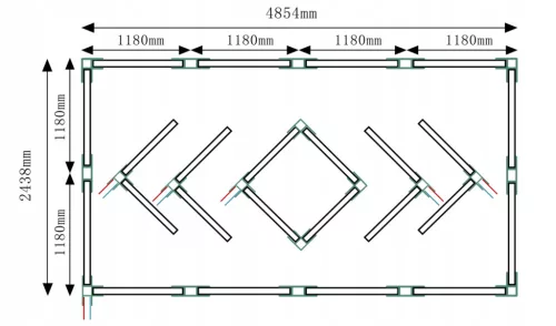 Berge Hexagon LED mennyezeti lámpa 210W teljesítménnyel, IP44 védettséggel és egyedi hatszögletű designnal, hideg fehér fénnyel.