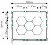 Berge Hexagon LED mennyezeti lámpa 310W teljesítménnyel, IP44 védettséggel és egyedi hatszögletű designnal, hideg fehér fénnyel.