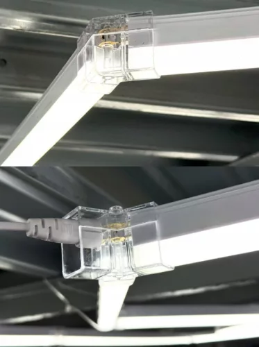 Berge Hexagon LED mennyezeti lámpa 520W teljesítménnyel, IP44 védettséggel és egyedi hatszögletű designnal, hideg fehér fénnyel.