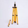 Masszív, sárga, teleszkópos dupla reflektor állvány két LED reflektorhoz