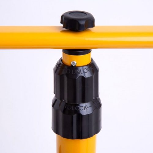 Masszív, sárga, teleszkópos dupla reflektor állvány két LED reflektorhoz