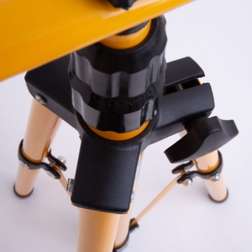 Masszív, sárga, teleszkópos dupla reflektor állvány két LED reflektorhoz