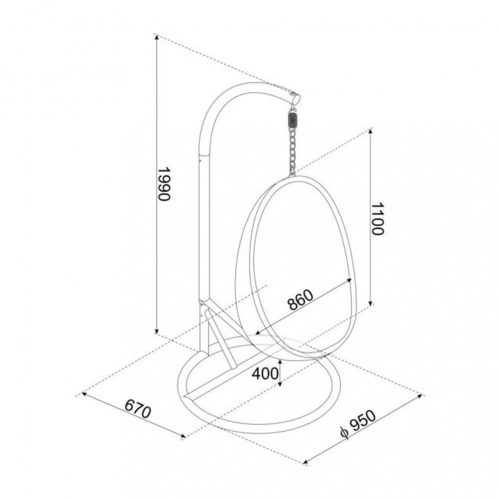 Alanis sötét szürke kerti függőfotel 120kg teherbírás