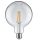 Nagy fényerejű, 12W-os G125 filament LED gömb izzó, hideg fehér fénnyel.