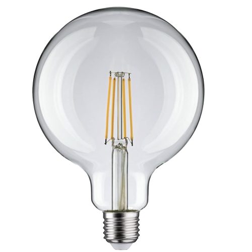 Nagy fényerejű, 12W-os G125 filament LED gömb izzó, hideg fehér fénnyel.