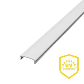 2 méteres univerzális UV-álló opál (tejfehér) LED profil fedél alumínium profilban