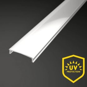 2 méteres UV-álló opál (tejfehér) LED profil fedél alumínium profilhoz, Type 2