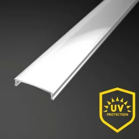 2 méteres UV-álló opál (tejfehér) LED profil fedél alumínium profilhoz, Type 2