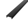 2 méteres univerzális fekete type 3 LED profil fedél egy alumínium profilba pattintva