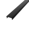 2 méteres univerzális fekete type 3 LED profil fedél egy alumínium profilba pattintva