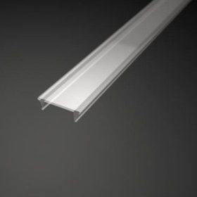 2 méteres univerzális type 3 átlátszó LED profil fedél egy alumínium profilba pattintva.