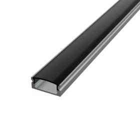   U alakú LED profil ezüst színű, fekete fedővel, eloxált, 2 méter