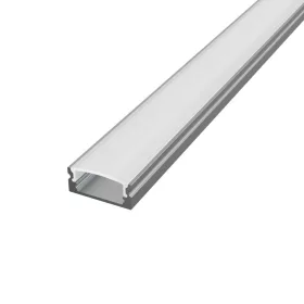 U alakú LED profil ezüst színű, opál fedővel, eloxált, 2 méter