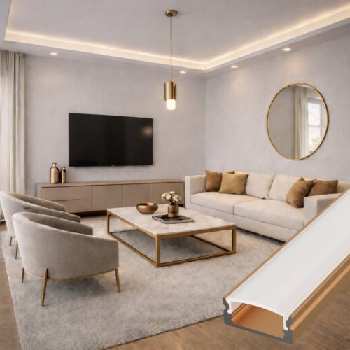 Bronz színű SURFACE 1 felületre szerelhető alumínium LED profil