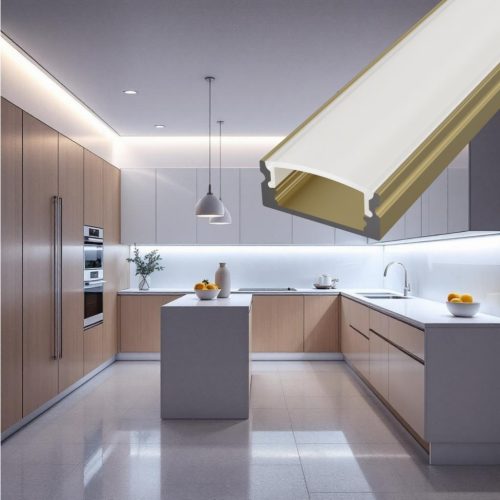 Pezsgő színű SURFACE 1 felületre szerelhető alumínium LED profil