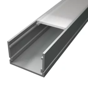 ALP107 felületre szerelhető extra széles ezüst alumínium LED profil 2 méteres szál