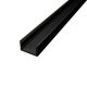 2 méteres felületre szerelhető fekete alumínium LED profil 8-10 mm széles LED szalagokhoz, hőelvezetésre és esztétikus beépítésre.