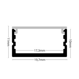 2 méteres felületre szerelhető alumínium LED profil 8-10 mm széles LED szalagokhoz, hőelvezetésre és esztétikus beépítésre.
