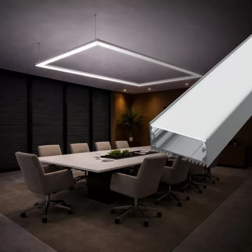 Surface Maxi 2 méteres alumínium LED profil felületi, függesztett és süllyesztett szereléshez