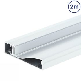   Padlószegély LED profil opál fedővel, eloxált alumínium 2 méter 80x18mm