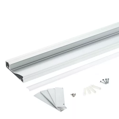 Padlószegély LED profil opál fedővel, eloxált alumínium 2 méter 80x18mm
