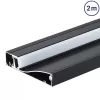 Padlószegély LED profil, fekete, opál fedővel, eloxált alumínium 2 méter 80x18mm