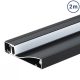 Padlószegély LED profil, fekete, opál fedővel, eloxált alumínium 2 méter 80x18mm