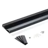 Padlószegély LED profil, fekete, opál fedővel, eloxált alumínium 2 méter 80x18mm