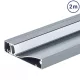 Padlószegély LED profil, metál szürke, opál fedővel, eloxált alumínium 2 méter 80x18mm