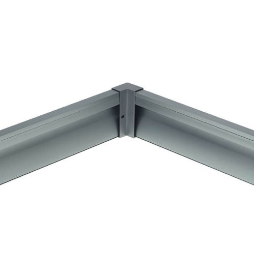 Sarokelem padlószegély LED profilhoz metál szürke színben