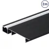 LED szegélyléc profil fekete, opál fedővel, eloxált alumínium 2 méter 77,4x12mm