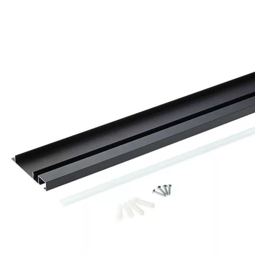 LED szegélyléc profil fekete, opál fedővel, eloxált alumínium 2 méter 77,4x12mm
