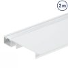 LED szegélyléc profil fehér, opál fedővel, eloxált alumínium 2 méter 77,4x12mm