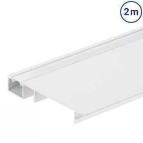   LED szegélyléc profil fehér, opál fedővel, eloxált alumínium 2 méter 77,4x12mm