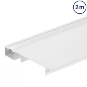   LED szegélyléc profil fehér, opál fedővel, eloxált alumínium 2 méter 77,4x12mm