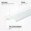 LED szegélyléc profil fehér, opál fedővel, eloxált alumínium 2 méter 77,4x12mm