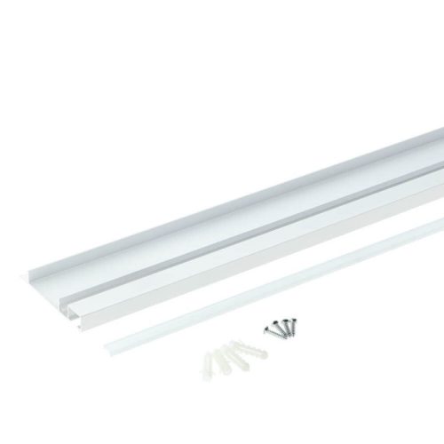 LED szegélyléc profil fehér, opál fedővel, eloxált alumínium 2 méter 77,4x12mm