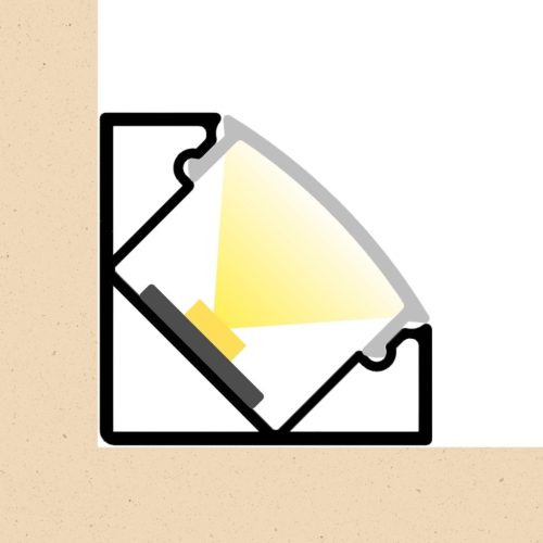 Prémium bronz színű sarok alumínium LED profil bútorok megvilágításához