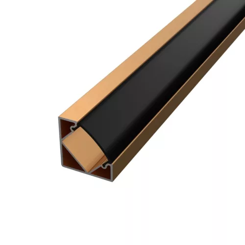 Prémium bronz színű sarok alumínium LED profil bútorok megvilágításához