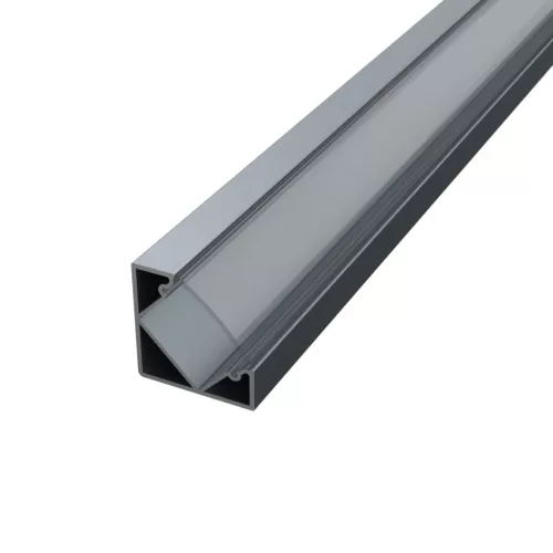 Modern antracit színű sarok alumínium LED profil sötét bútorok megvilágításához