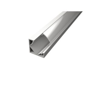 Alumínium sarok LED profil, opál burával 2m - fehér