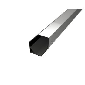   Alumínium sarok LED profil, szögletes opál burával 2m - fekete