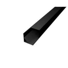   Alumínium sarok LED profil, szögletes fekete opál burával 2m - fekete